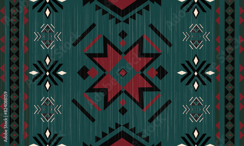 Geometric ornament for ceramics, wallpaper, textile, web, cards. Ethnic pattern. Border ornament. Native american design. Mexican motif Aztec ornament