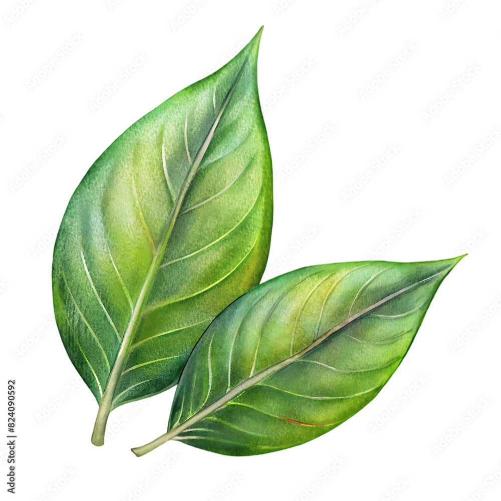 Obraz premium three different leaves in flat style