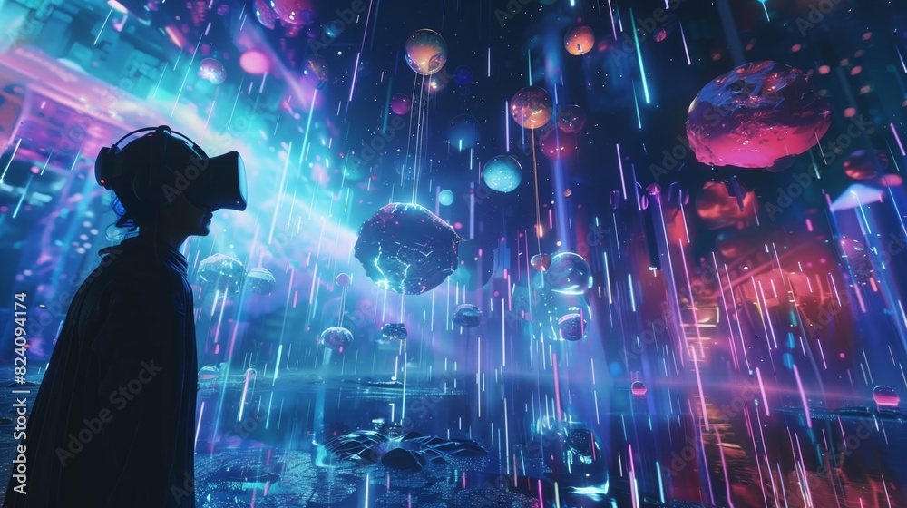 Digital Euphoria: AI in a Virtual Dreamscape.