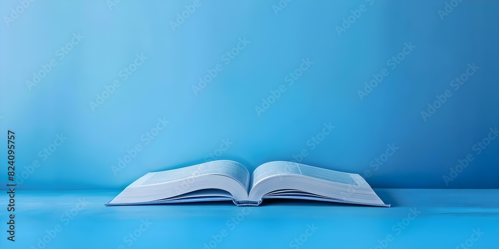 An open book rests on a soli. Concept d table in a peaceful setting, with a cup of tea next to it An open book rests on a soli. Concept d table in a peaceful setting, with a cup of tea next to it