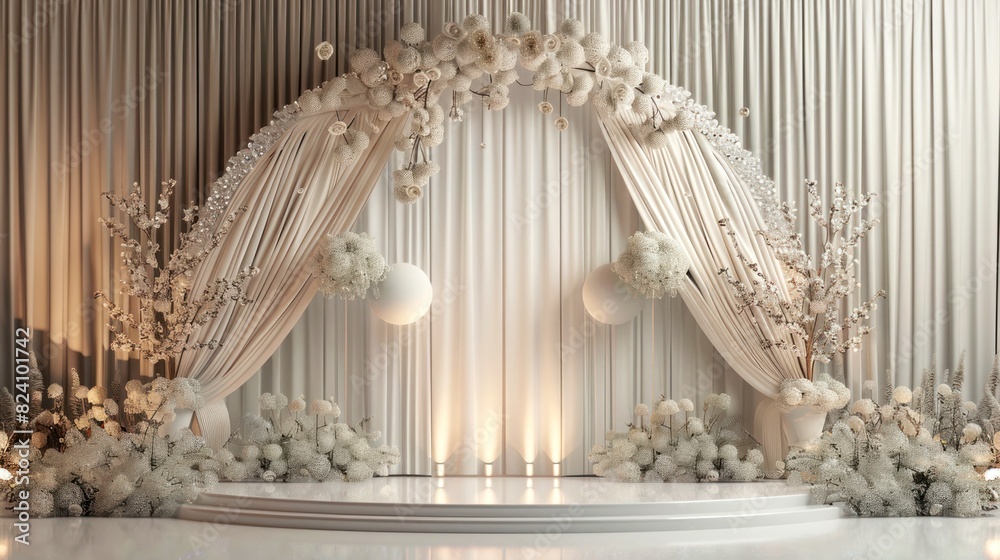 backdrop 3D rendering of wedding