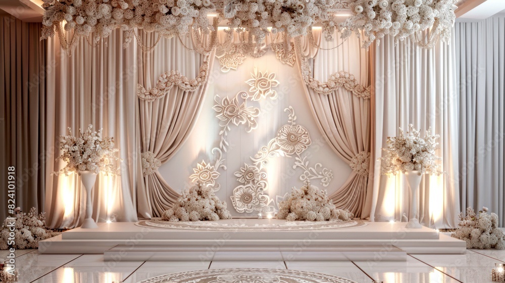 backdrop 3D rendering of wedding backdrop 3D rendering of wedding