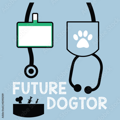 Future Dogtor Vet Student Funny Veterinarian Dog Graduate T-Shirt