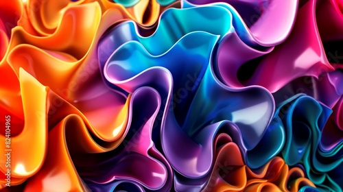 background 3D of wavy colorful