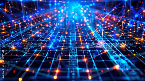 background digital wave of network