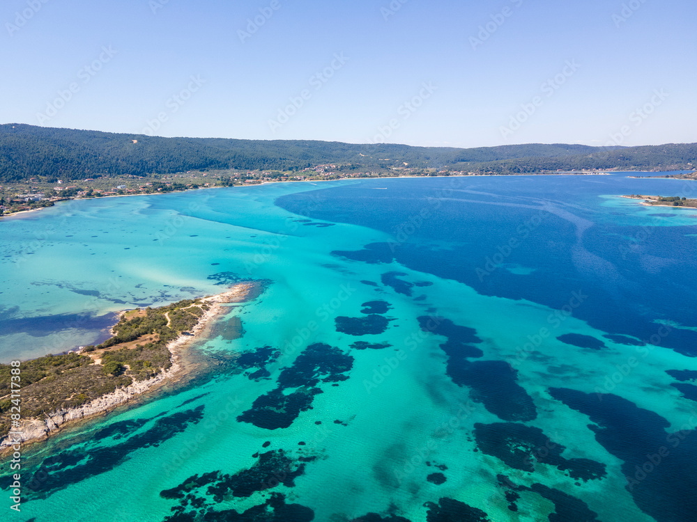 Naklejka premium Sithonia coastline near Karydi Beach, Chalkidiki, Greece