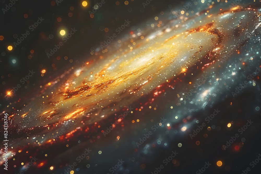 Fototapeta premium Big Bang colorful space galaxy fog cloud nebula. Universe science astronomy and stary night cosmos mockup background. Supernova concept wallpaper.