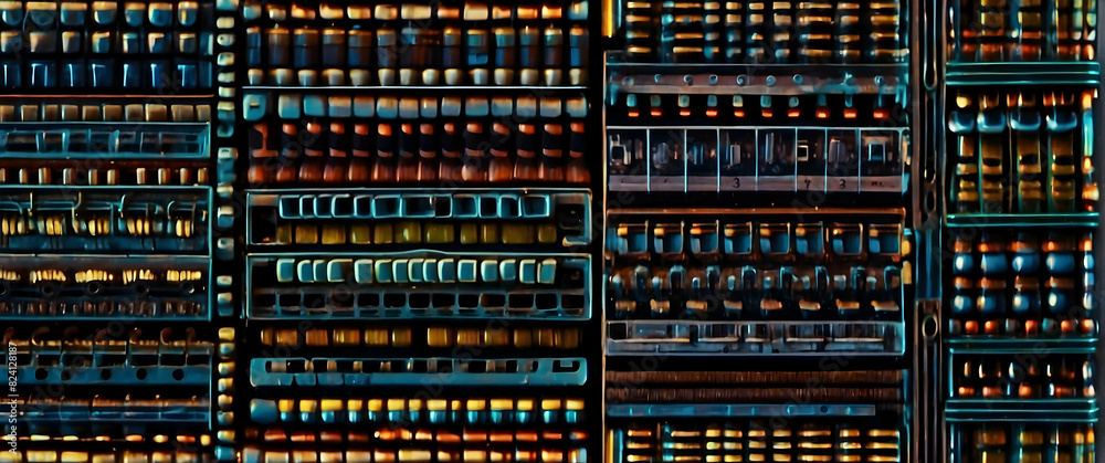 Close-up of abstract server room lights Close-up of abstract server room lights