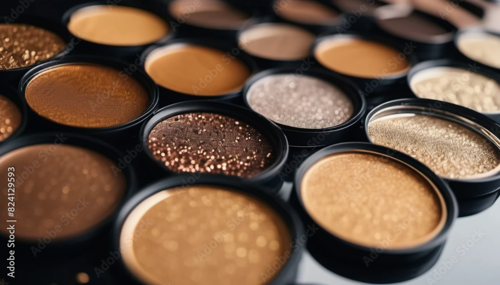 Golden and brown palette of eyeshadows, ai Golden and brown palette of eyeshadows, ai
