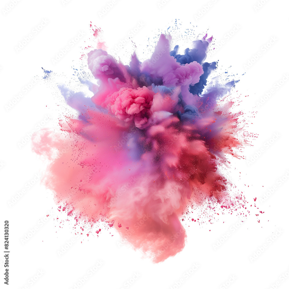 blue powder explosion effect isolated or on white background blue powder explosion effect isolated or on white background