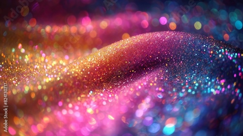 abstract glitter background featuring rainbow dots arranged in a wavy pattern.