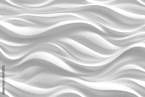 3D illustration white seamless pattern waves light and shadow. Wall decorative panel1,vahid-enhance-6x-sharpen