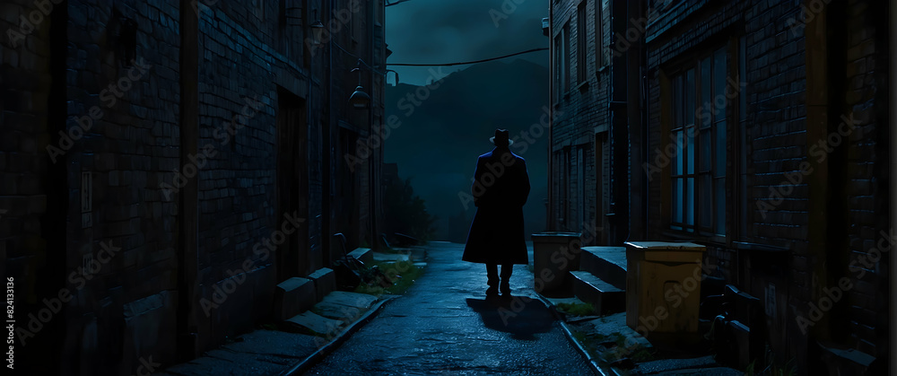Mysterious figure in dark alley Mysterious figure in dark alley