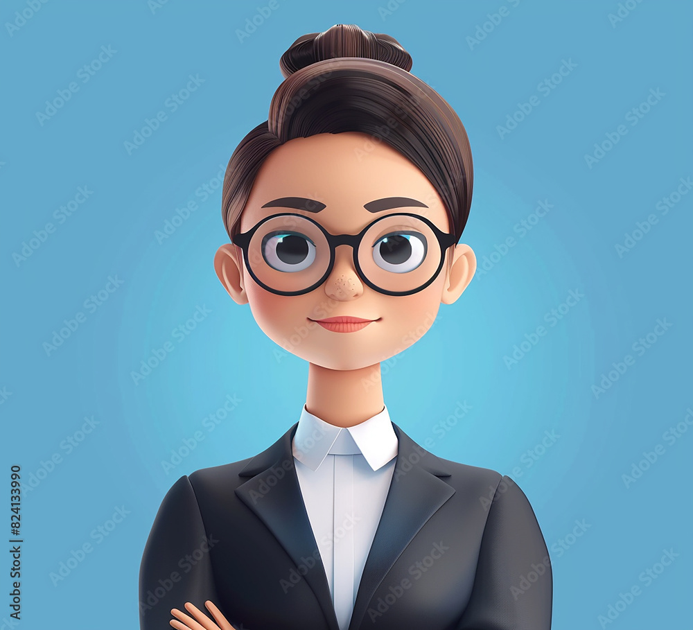 a 3d cartoonish character of business girl made with generative AI a 3d cartoonish character of business girl made with generative AI