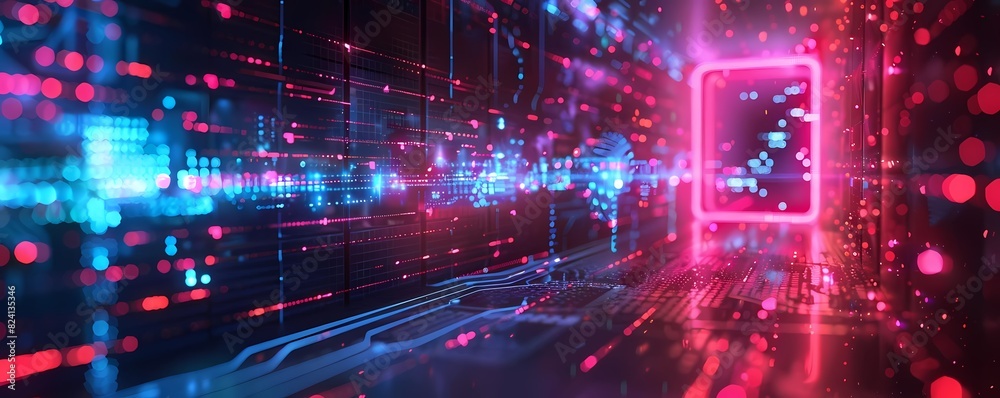 See firewall icon with data streams for network security