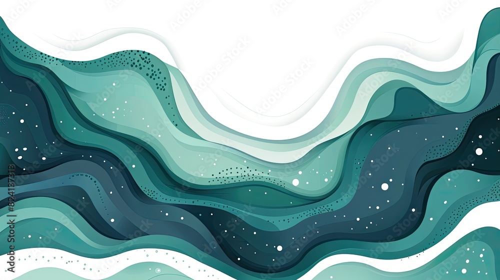 A blue and white abstract painting with a wave pattern and stars. The painting is full of energy and movement, with the blue and white colors creating a sense of depth and dimension