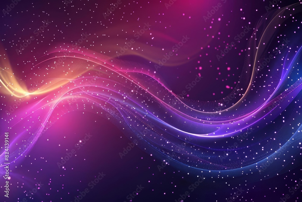futuristic digital abstract background with glowing particles and flowing lines vector illustration