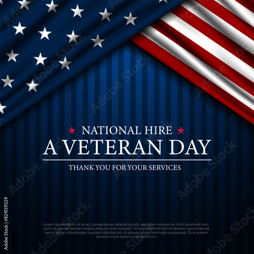 Happy National Hire A Veteran Day Background Vector Illustration 