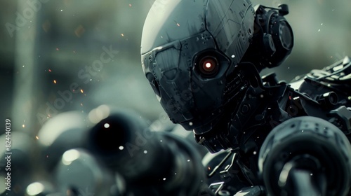 robot wear armor pose attack style futuristic