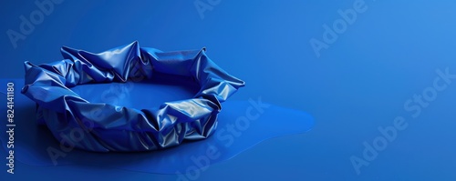 A spill containment berm isolated on a royal blue background with space for text