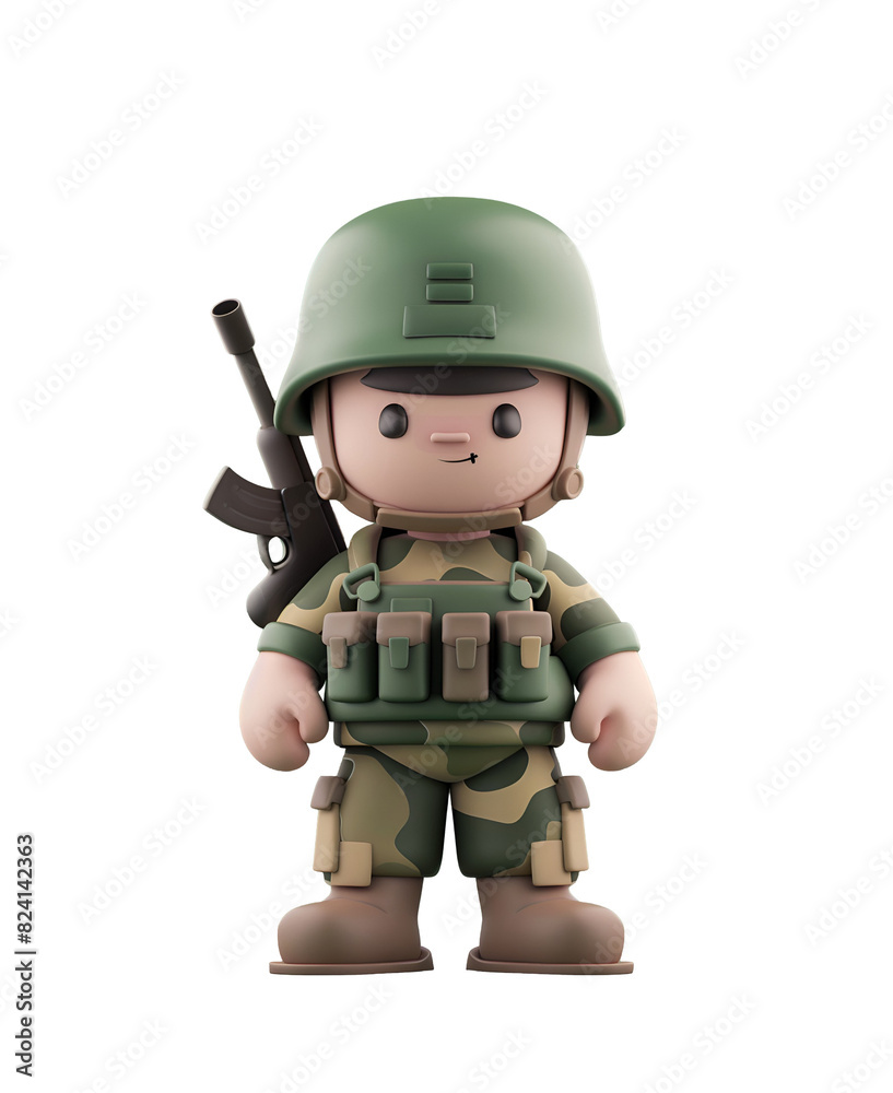 Happy Man in Army Soldier Helmet: 3D Render Illustration of Chibi Cartoon Character, Isolated on Transparent Background, PNG Happy Man in Army Soldier Helmet: 3D Render Illustration of Chibi Cartoon Character, Isolated on Transparent Background, PNG