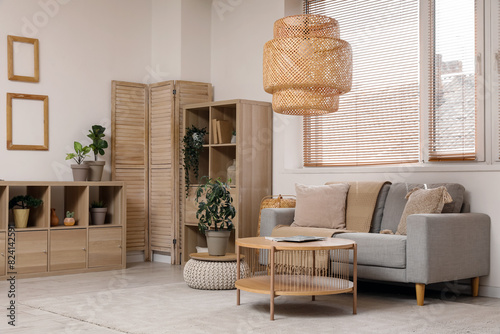 Stylish living room with fo...
