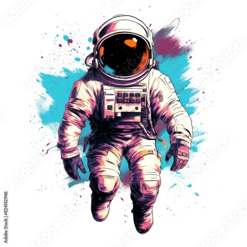 astronaut style vector white background © dropideas