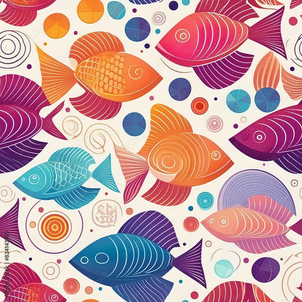 seamless pattern with fish seamless pattern with fish