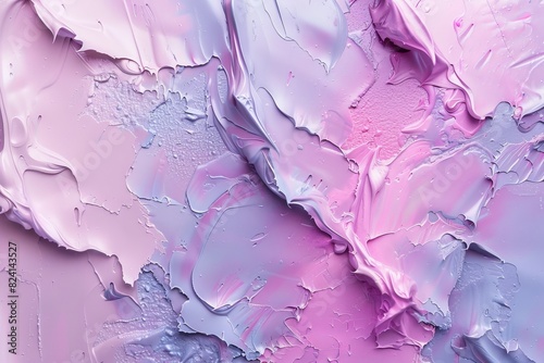 Abstract trendy holographic background. Real texture in pale violet, pink and mint colors with scratches and irregularities