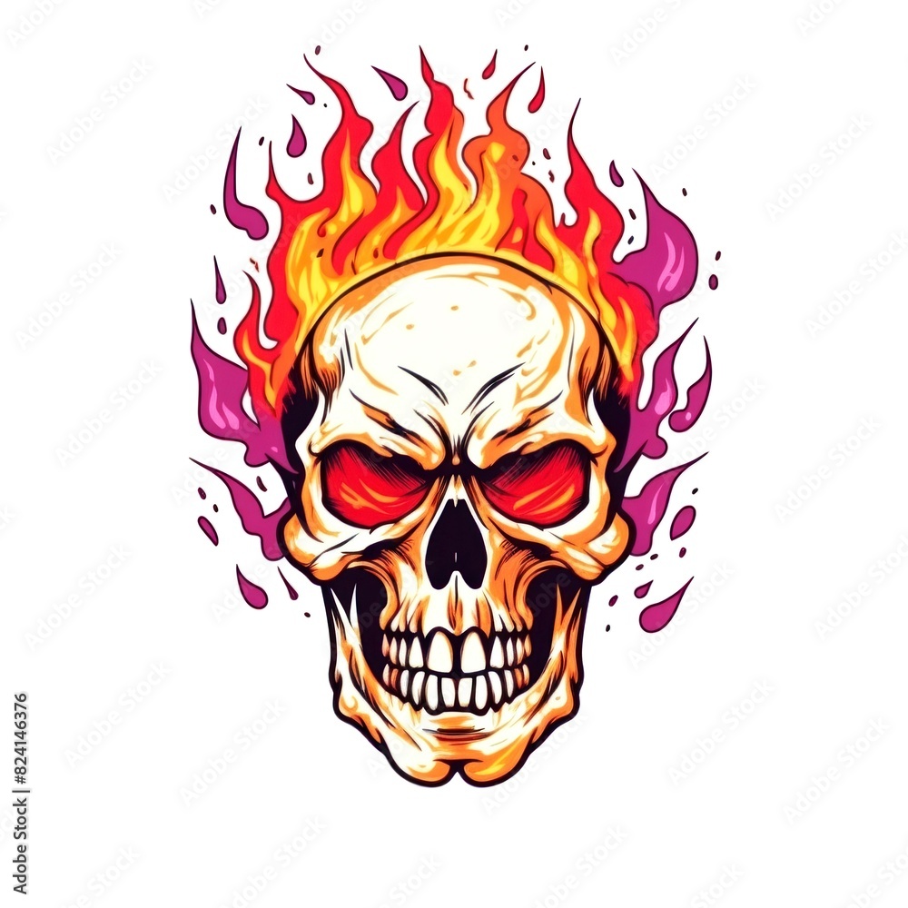 skull american style isolate white background skull american style isolate white background