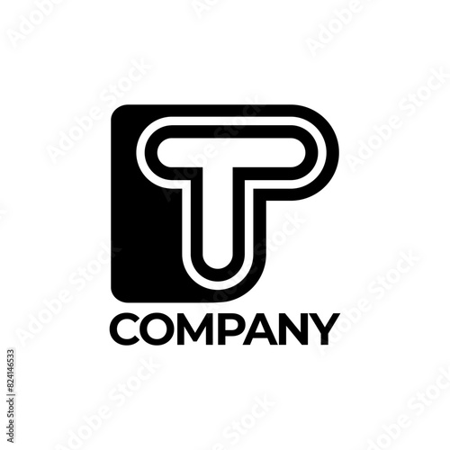 Letter TP or PT Monogram Logo, suitable for any business with TP or PT initials.