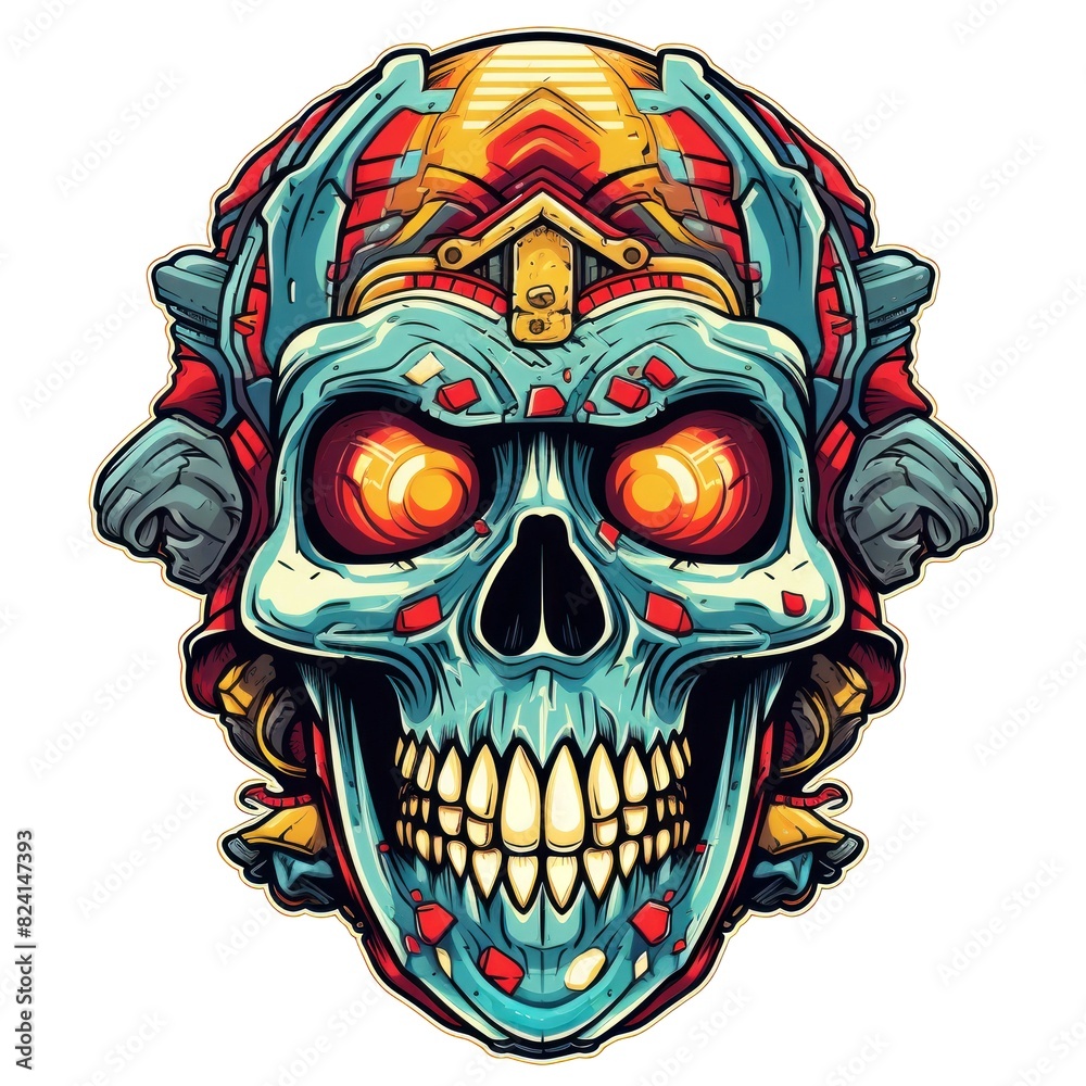 skull american style isolate white background skull american style isolate white background