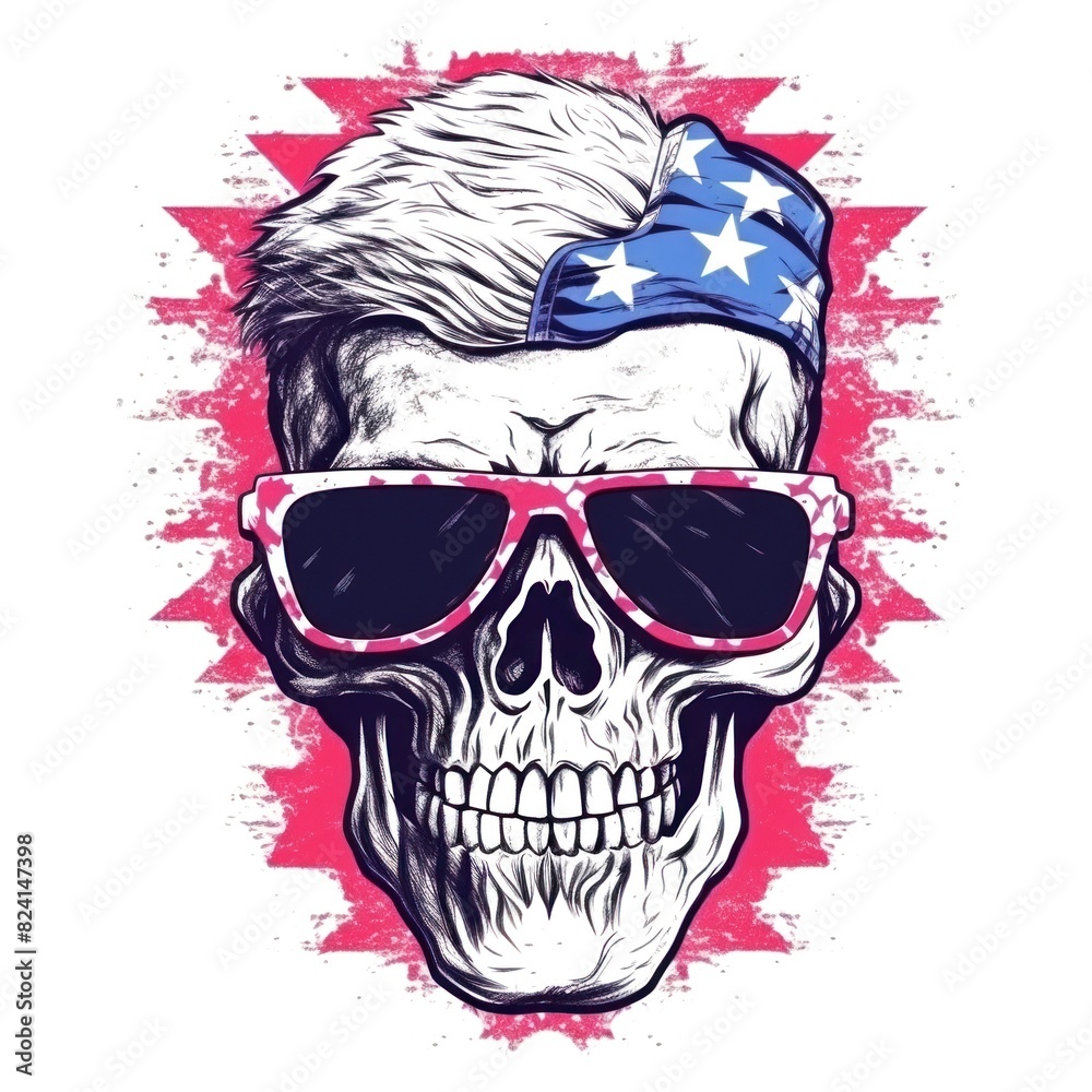 skull american style isolate white background