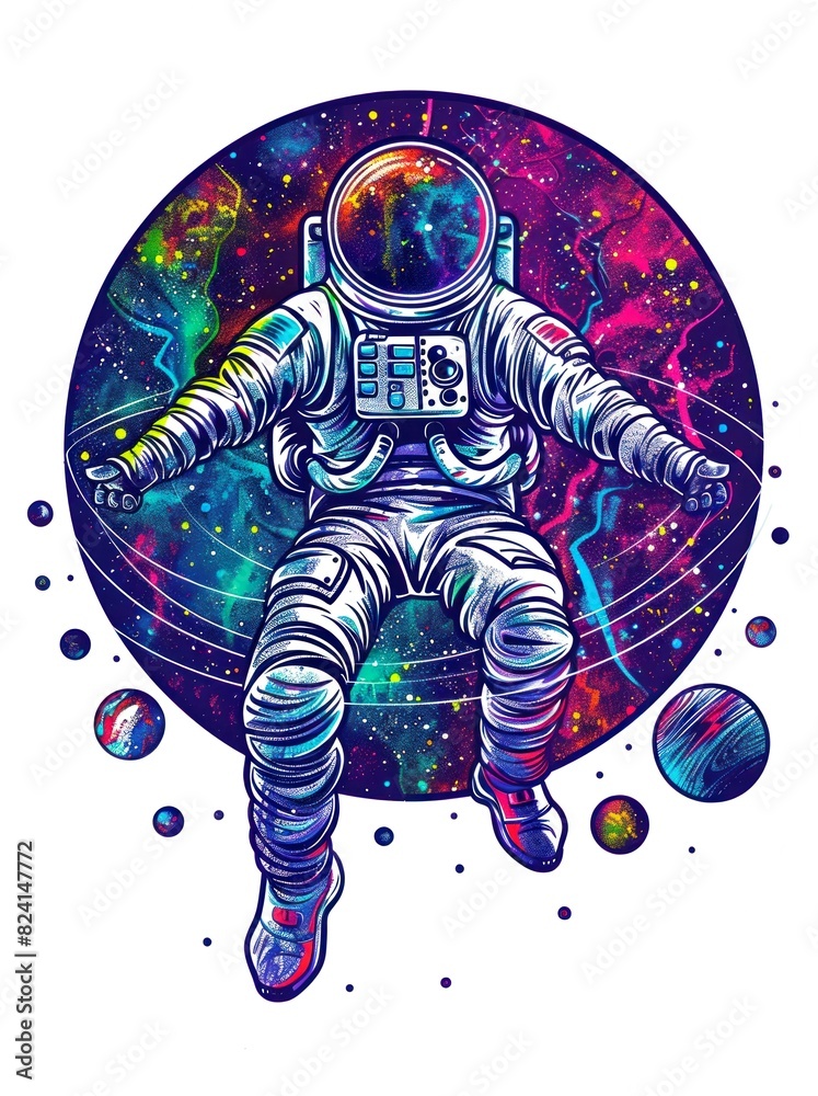 Obraz premium astronaut isolate white background style vector