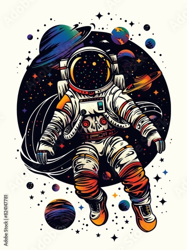 astronaut isolate white background style vector © dropideas
