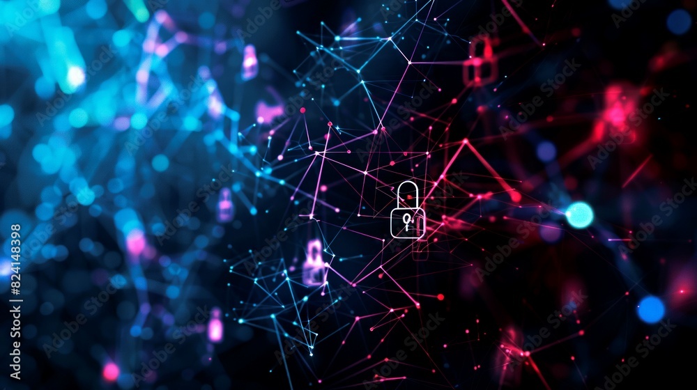 Obraz premium background digital security of network