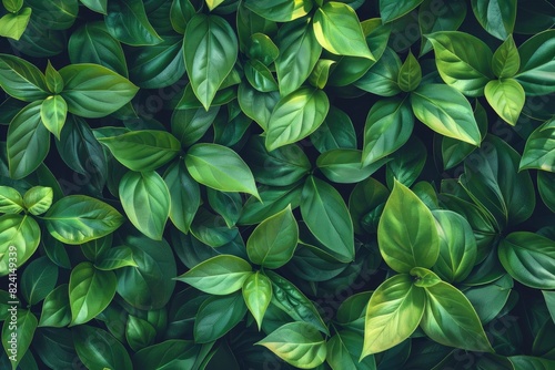deep fresh green leaves texture background - generative ai © Nia™