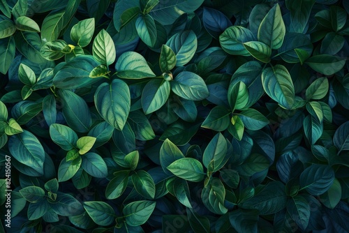 deep fresh green leaves texture background - generative ai