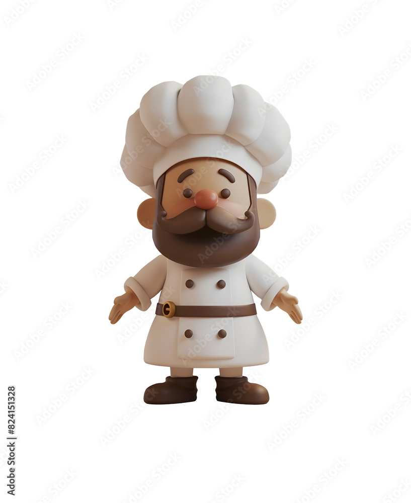 3D Rendered Illustration of a Cute, Happy Chef with Chef Hat: Chibi Cartoon, Isolated on Transparent Background, PNG 3D Rendered Illustration of a Cute, Happy Chef with Chef Hat: Chibi Cartoon, Isolated on Transparent Background, PNG