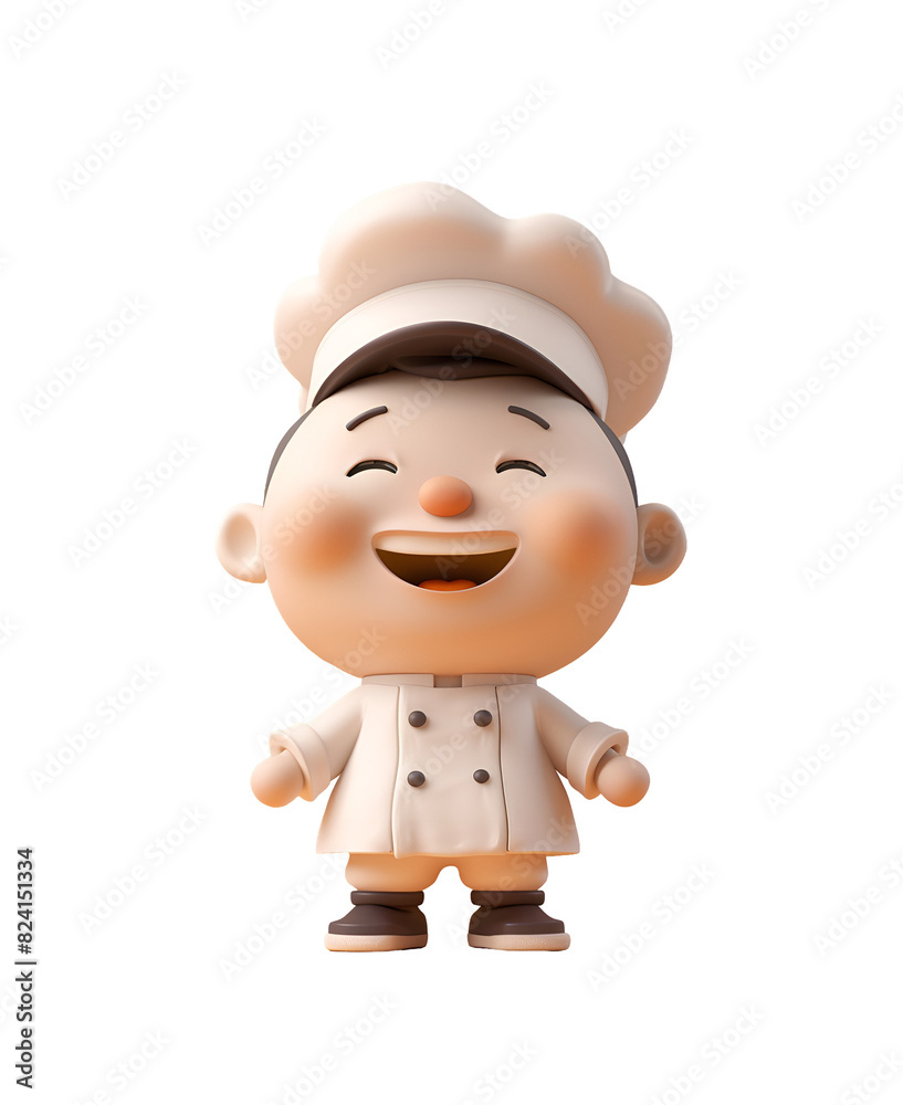 3D Render Illustration of Cute Happy Chef with Chef Hat in Chibi Cartoon, Isolated on Transparent Background, PNG 3D Render Illustration of Cute Happy Chef with Chef Hat in Chibi Cartoon, Isolated on Transparent Background, PNG