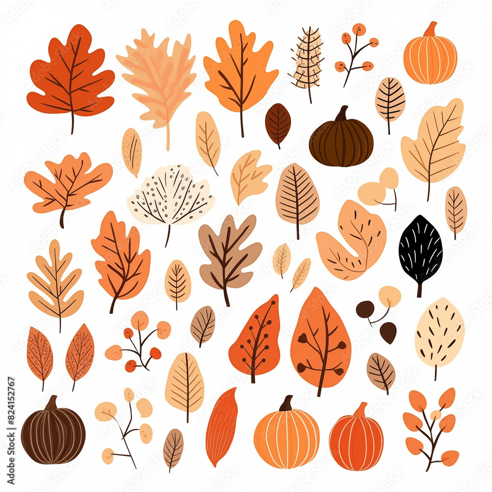 autumn leaves on white background autumn leaves on white background