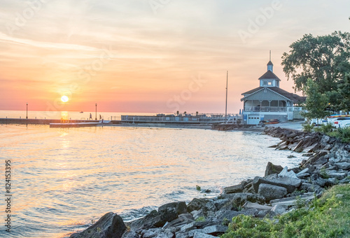 USA, Ohio, Lakeside sunrise photo