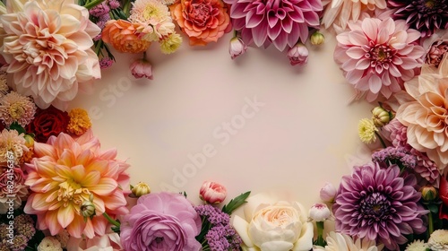 Floral border frame generative ai