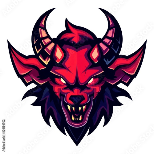 Wallpaper Mural illustration art of head of beast on white background Torontodigital.ca