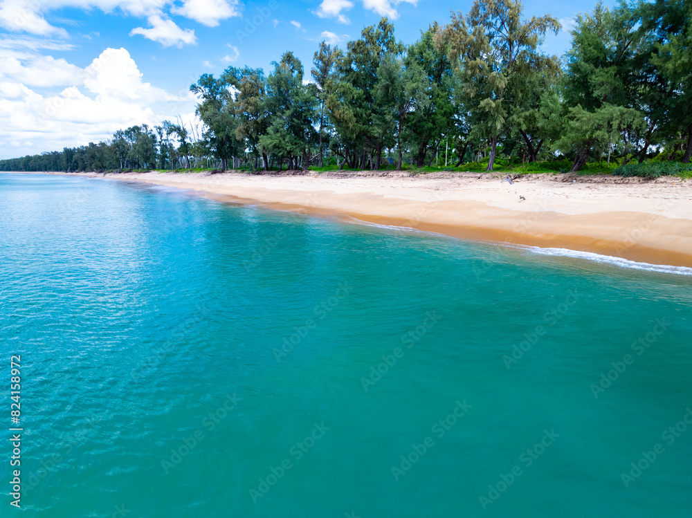 Beautiful beach sea in summer season,Travel and nature environment concept,Sea beach background Top view image from drone Beautiful beach sea in summer season,Travel and nature environment concept,Sea beach background Top view image from drone
