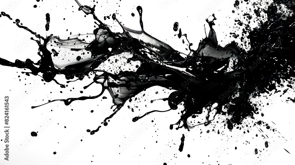 Naklejka premium illustration splash ink and brush on white background