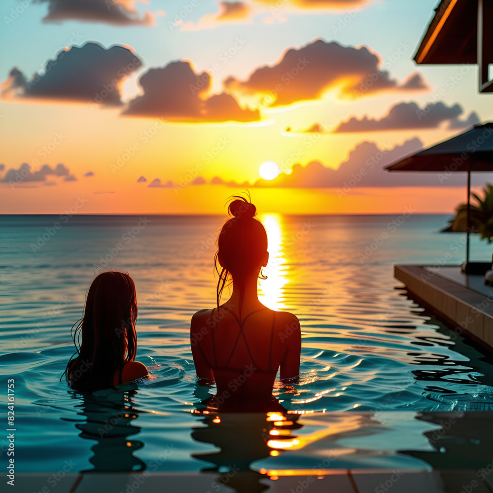 Fototapeta premium beach at sunset