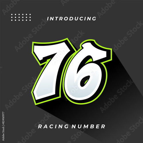 Premium Decal Racing Number Vector Template