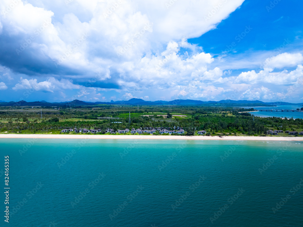 Beautiful beach sea in summer season,Travel and nature environment concept,Sea beach background Top view image from drone Beautiful beach sea in summer season,Travel and nature environment concept,Sea beach background Top view image from drone