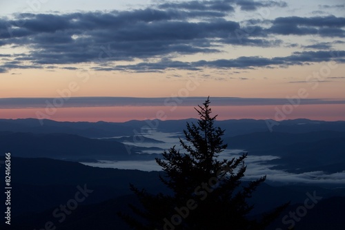 Great Smoky Mountains National Park Scenic Sunrise Landscape